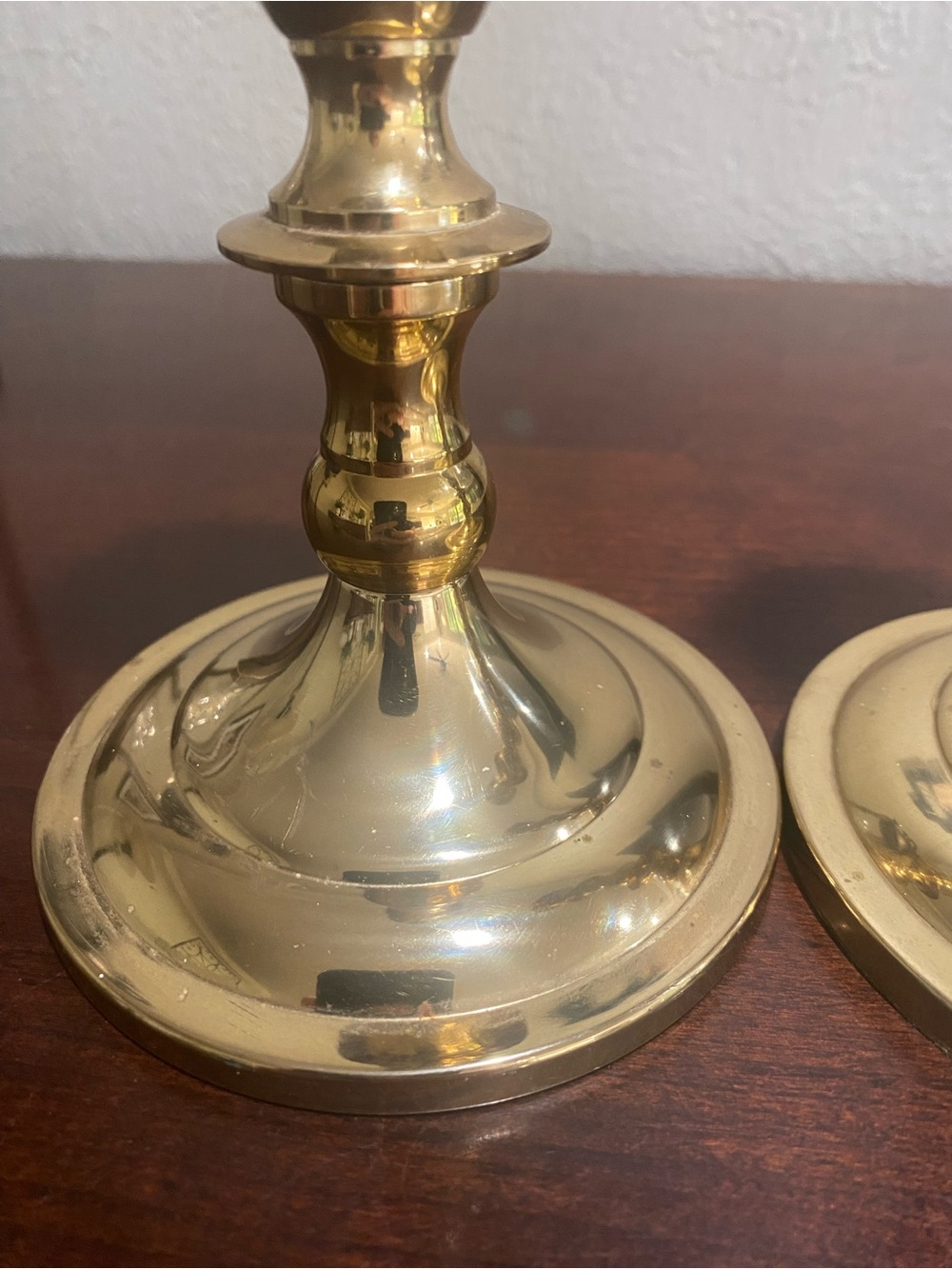 Vintage, Pair Of Baldwin Solid Brass Taper Candle Stick Holders - Picture 4 of 8